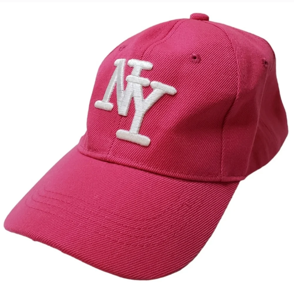NY Embroidered Pink Baseball Cap